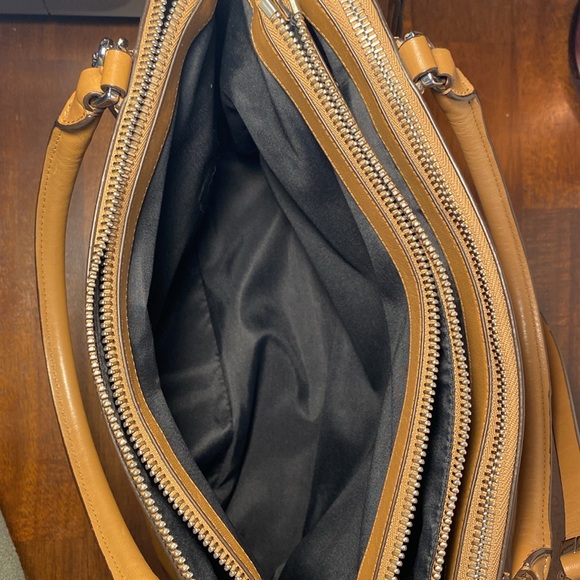 Coach Borough 30348 Tan Camel Leather Satchel Shoulder Bag - Picture 7 of 16